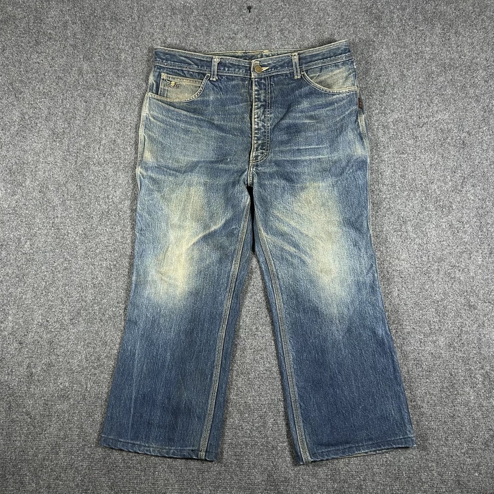 Vintage Sergio Valente Jeans Mens 36 Black Western Cowboy Altered #2486